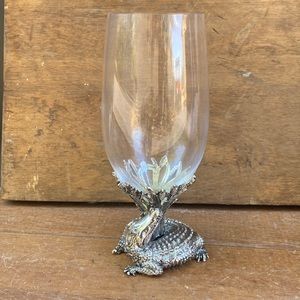 Arthur Court Alligator Water Glass Pewter Vintage